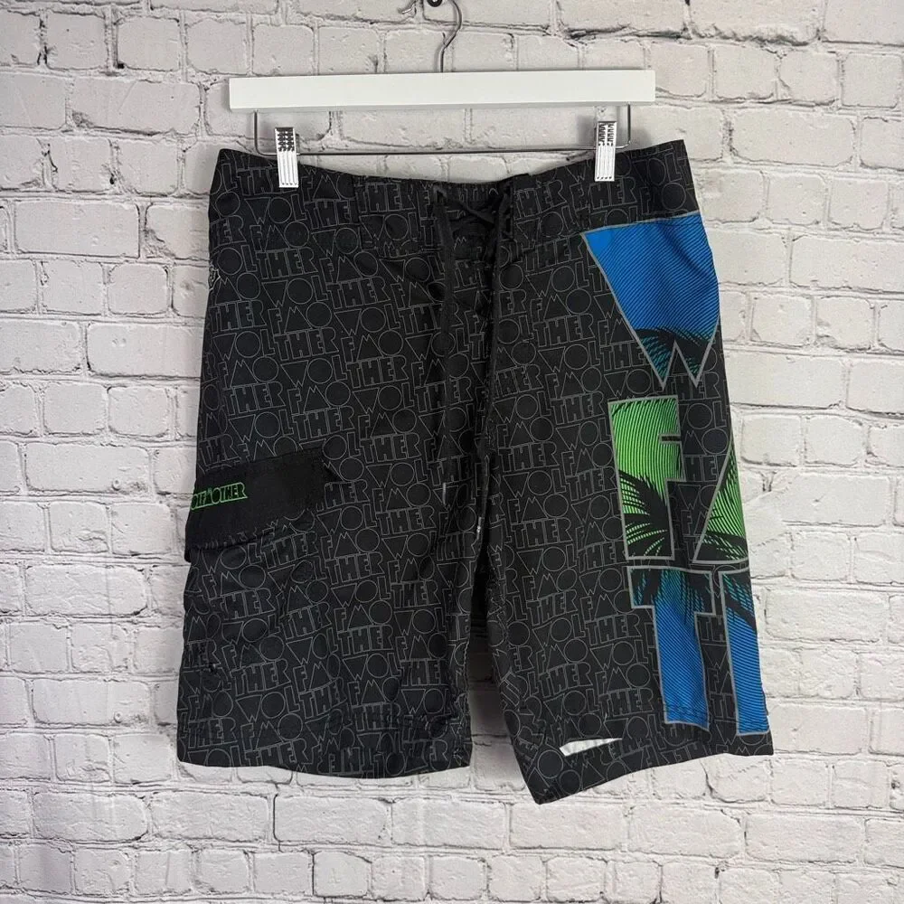 Billabong X Wolfmother Limited Edition Y2K Boardshorts Size 33 RARE